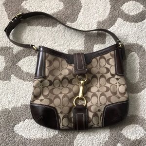 Authentic COACH Jacquard Brown Leather bag